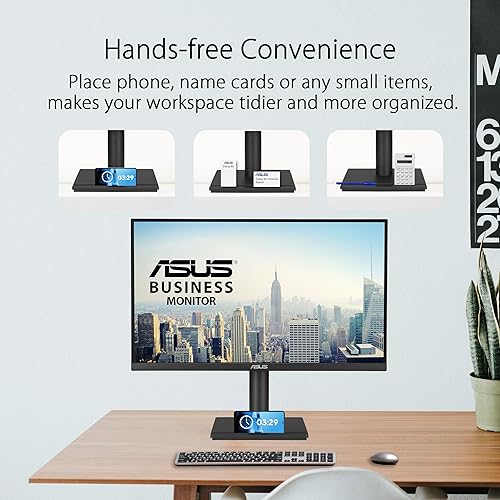ASUS 27” 4K Business Monitor (VA27UCPS) - UHD (3840 x 2160), IPS, 99% sRGB, HDR-10, USB-C PD65W, USB Hub, Speakers, Eye Care, Ergonomic, VESA Wall Mountable, Green Sustainability, 3 yr Warranty