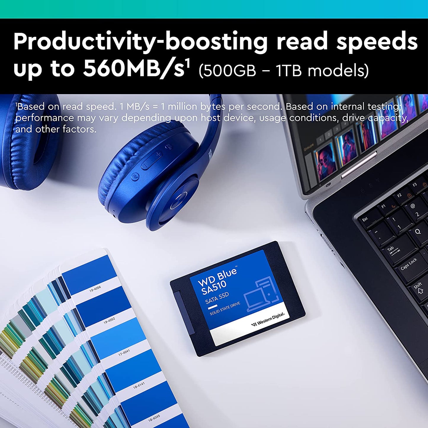 Western Digital 250GB WD Blue SA510 SATA Internal Solid State Drive SSD - SATA III 6 Gb/s, 2.5"/7mm, Up to 555 MB/s - WDS250G3B0A 250GB Newest Generation SSD