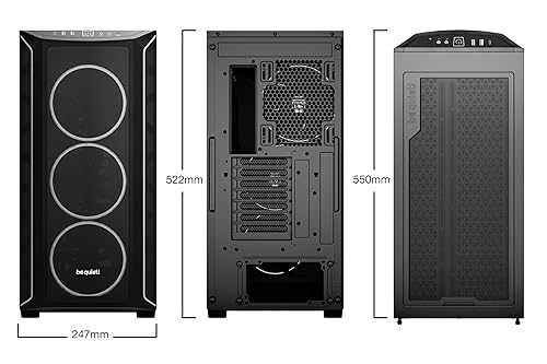 be quiet! Shadow Base 800 FX - ARGB - 4 Light Wings 140mm PWM Fans - Mid-Tower PC Gaming Case - 420mm radiators or E-ATX motherboards Support - Black - BGW63 BGW63 Black