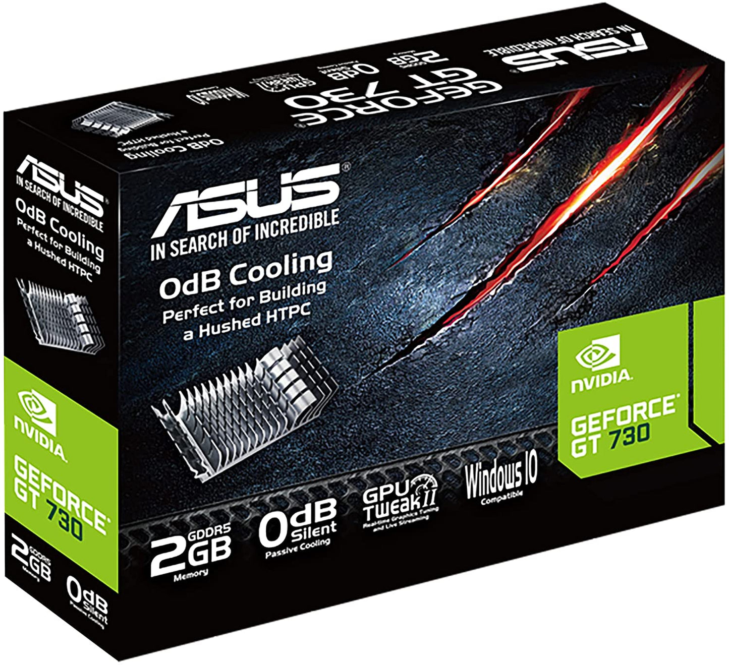 ASUS GeForce GT 730 2GB GDDR5 Low Profile Graphics Card for Silent HTPC Builds (with I/O Port Brackets)