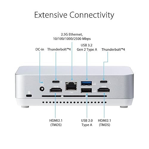 ASUS NUC 14 Pro+ Full System Mini PC with Intel 14th Gen Core Ultra 9 185H, 32GB DDR5 RAM, 1TB PCIe G4x4 NVMe SSD, Thunderbolt 4, Win 11 Home, Silver Aluminum Chassis, VESA Mount Included Core Ultra 9 32GB RAM|1TB SSD