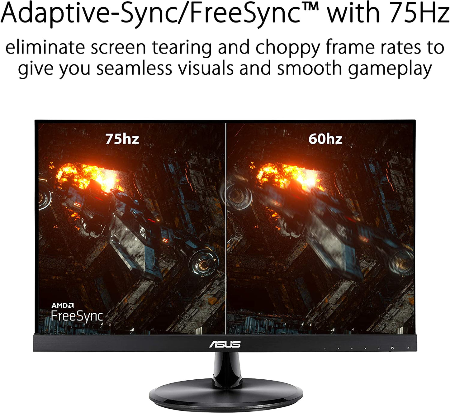 ASUS VP229Q 21.5” Monitor, 1080P Full HD, 75Hz, IPS, FreeSync/Adaptive-Sync, Eye Care, HDMI DisplayPort VGA, Frameless, VESA Wall Mountable BLACK 21.5" IPS FHD 75Hz Speakers DisplayPort