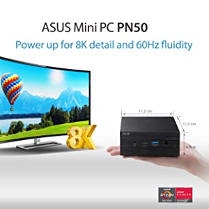 ASUS PN50-BBR065MD AMD Renoir FP6 R5-4500U/ DDR4/ WiFi/ USB3.1 Mini PC Barebone System (Black)
