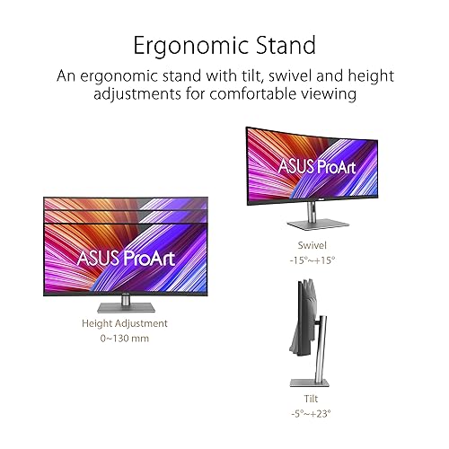 ASUS ProArt Display 34” Ultrawide Curved Professional HDR Monitor (PA34VCNV) - IPS, 21:9 3440 x 1440, 3800R Curve, 100% sRGB/Rec709, ?E<2, Calman Verified, USB-C Docking PD 96W, RJ45, 3 Year Warranty