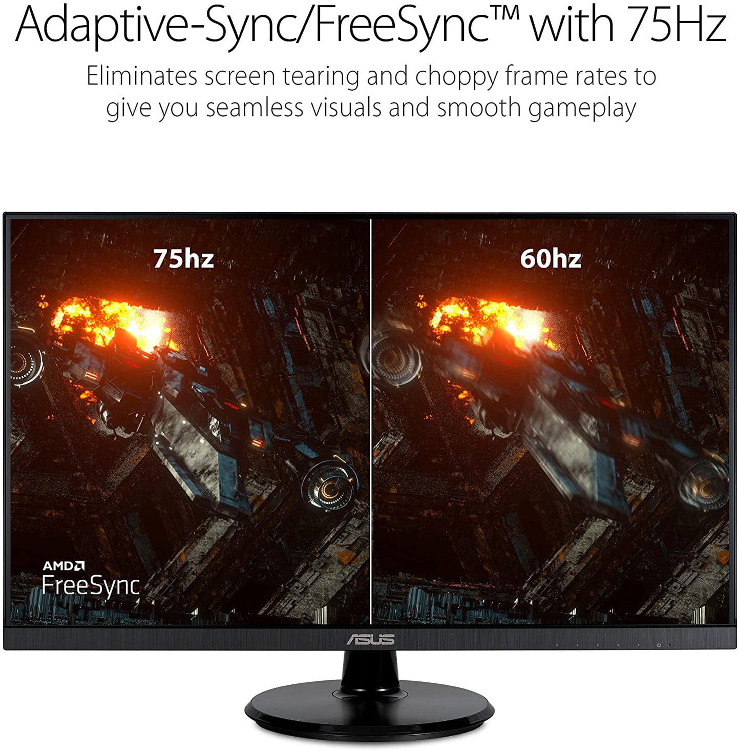 ASUS 27” 1080P Monitor (VA27DQ) - Full HD, IPS, 75Hz, Speakers, Adaptive-sync/FreeSync, Low Blue Light, Flicker Free, VESA Mountable, Frameless, HDMI, VGA, DisplayPort, Tilt Adjustable 27" IPS 75Hz w/DisplayPort