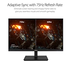 ASUS 23.8” 1080P Monitor (VA24DQSB) - Full HD, IPS, 75Hz, Speakers, Adaptive-Sync, Low Blue Light, Flicker Free, VESA Mountable, Frameless, HDMI, DisplayPort, VGA, USB hub, Height Adjustable 23.8" IPS 75Hz Height adjustable (?VA24DQSB)