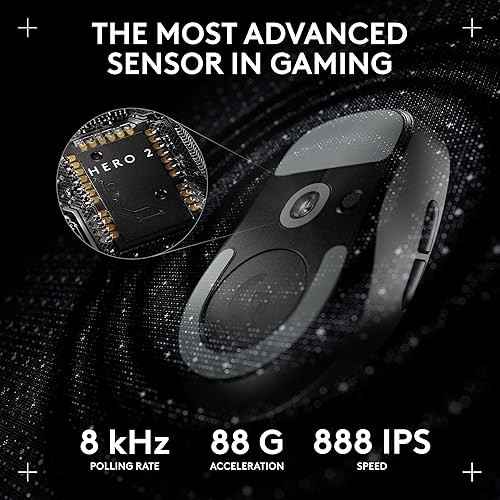 Logitech G PRO X Superlight 2c Wireless Gaming Mouse, 51 g pro-Grade Compact Mouse with 5 programmable Buttons, USB-C Charging, 44K DPI Sensor, up to 8 kHz Polling for PC/Mac - Black Black Gen 2 Compact
