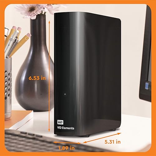 WD 6TB Elements Desktop External Hard Drive, USB 3.0 external hard drive for plug-and-play storage - WDBWLG0060HBK-NESN 6TB Desktop