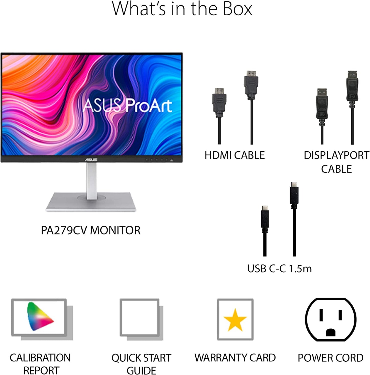 ASUS ProArt Display PA279CV 27” 4K HDR UHD (3840 x 2160) Monitor, IPS, 100% sRGB/Rec. 709, ?E < 2, USB-C DisplayPort HDMI USB hub, Calman Verified, Eye Care, Tilt Pivot Swivel Height Adjustable 27" IPS 4K HDR USB-C HDMI USB hub