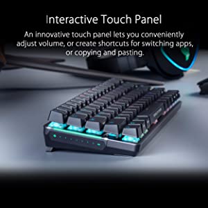 ASUS ROG Falchion NX 65% Wireless RGB Gaming Mechanical Keyboard | ROG NX Red Linear Switches, PBT Doubleshot Keycaps, Wired / 2.4G Hz, Touch Panel, Keyboard Cover Case, Macro Support