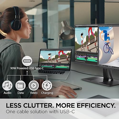 ViewSonic VP2456A 24 Inch 1080p IPS Monitor with Advanced Ergonomics, ColorPro 100% sRGB Rec 709, Pantone Validated, 14-bit 3D LUT, 120Hz, USB, HDMI, DisplayPort, 90W USB C for Home and Office