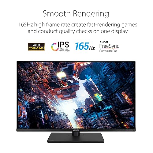 ASUS ProArt Display 32” 1440P Monitor (PA328CGV) - QHD (2560 x 1440), IPS, 165Hz, 95% DCI-P3, 100% sRGB/Rec.709, ?E < 2, Calman Verified, USB-C Power Delivery, DisplayPort, HDMI, USB 3.1 Hub, C-clamp 32 IPS QHD 165Hz C-clamp USB-C
