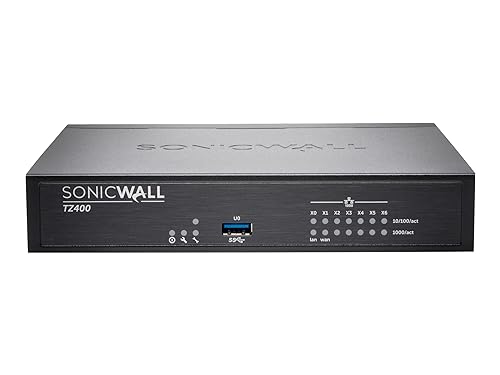 SonicWall TZ400 GEN5 Firewall Replacement With AGSS 1YR - 7 Port - 10/100/1000Base-T - Gigabit Ethernet - DES, 3DES, MD5, SHA-1, AES (128-bit), AES (192-bit), AES (256-bit) - 7 x RJ-45 - Desktop - TAA Compliant