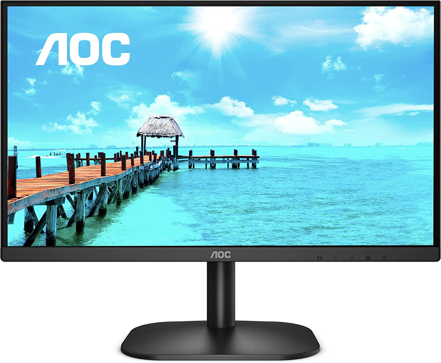 AOC 24B2XH 24" Full HD IPS Monitor, 3-Sided Frameless & Ultra Slim HDMI and VGA inputs, Lowblue Mode, VESA compatible,Black 24 inch | Full HD Flat IPS