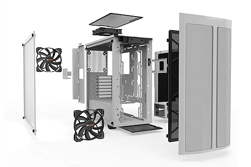 be quiet! Pure Base 500DX ATX Midi Tower PC case | ARGB | 3 Pre-Installed Pure Wings 2 Fans | Tempered Glass Window | White | BGW38 BGW38 Case