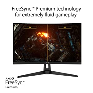 ASUS TUF Gaming 27" 1440P HDR Curved Monitor (VG27WQ1B) - QHD (2560 x 1440), 165Hz (Supports 144Hz), 1ms, Extreme Low Motion Blur, Speaker, FreeSync Premium, VESA Mountable, DisplayPort, HDMI , BLACK 27" Curved QHD 1ms 165Hz FreeSync Premium Monitor