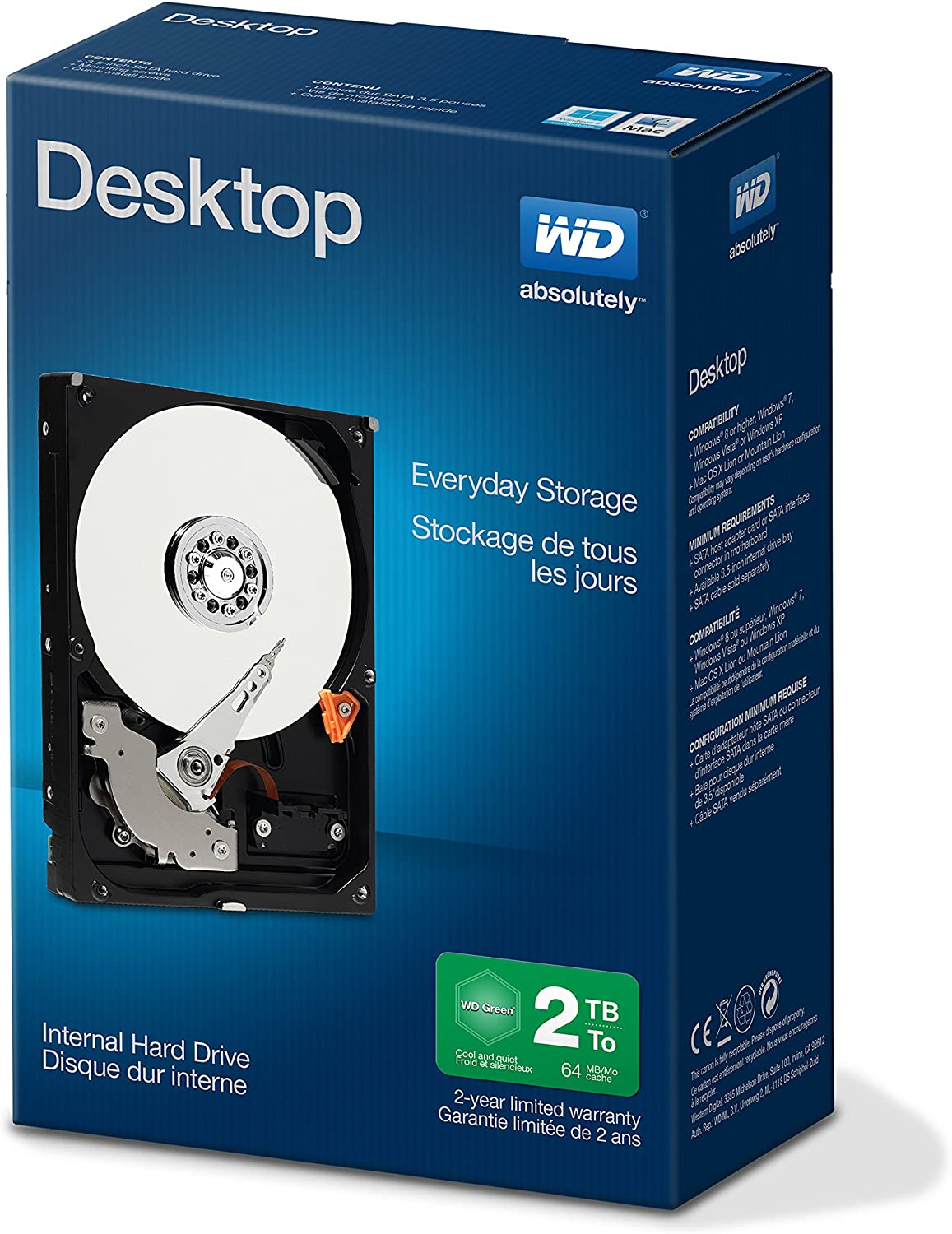 Western digital WD 2 TB 3.5-Inch Desktop Mainstream WDBH2D0020HNC-NRSN