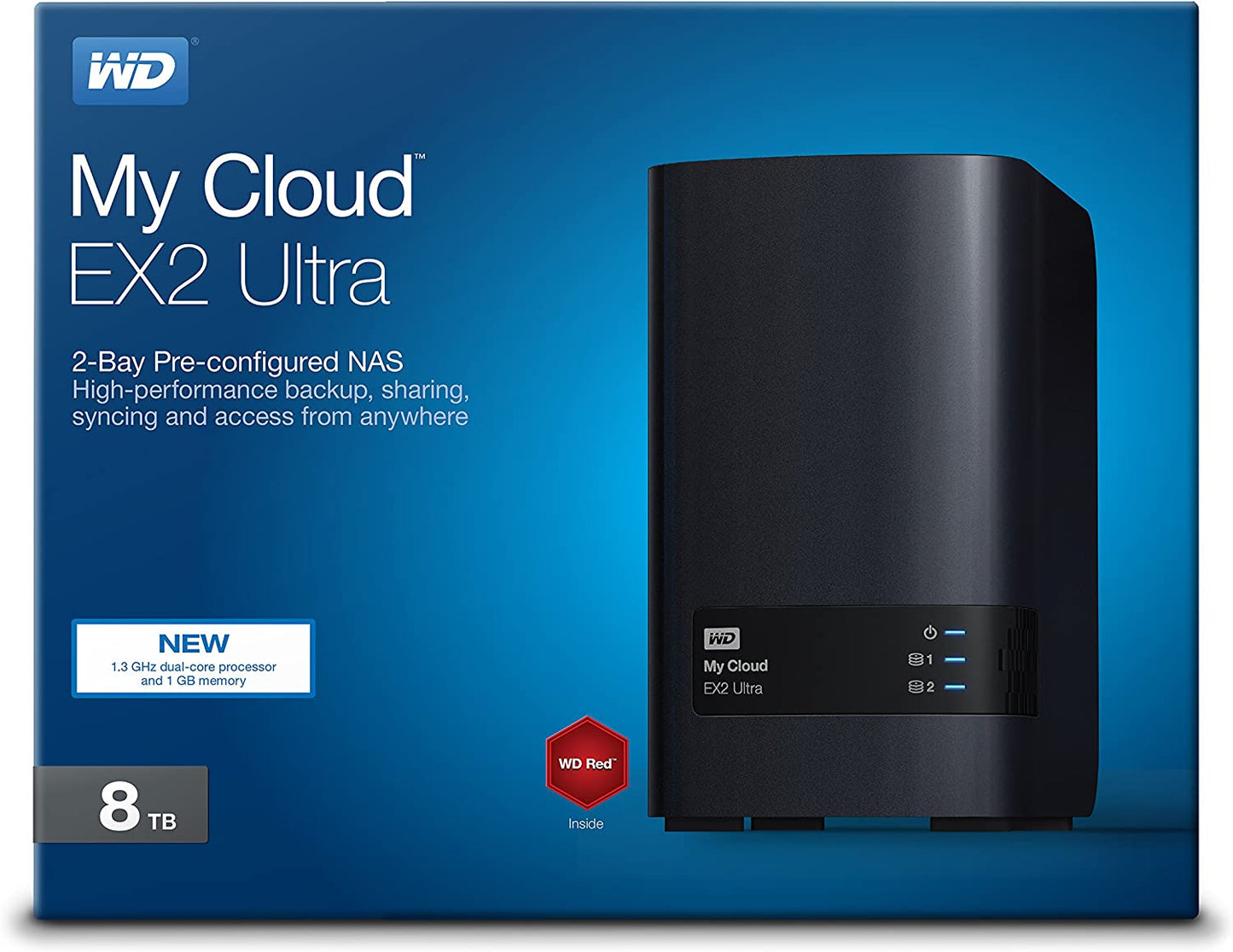 Western digital WD 8TB My Cloud EX2 Ultra Network Attached Storage - NAS - WDBVBZ0080JCH-NESN 8TB Storage