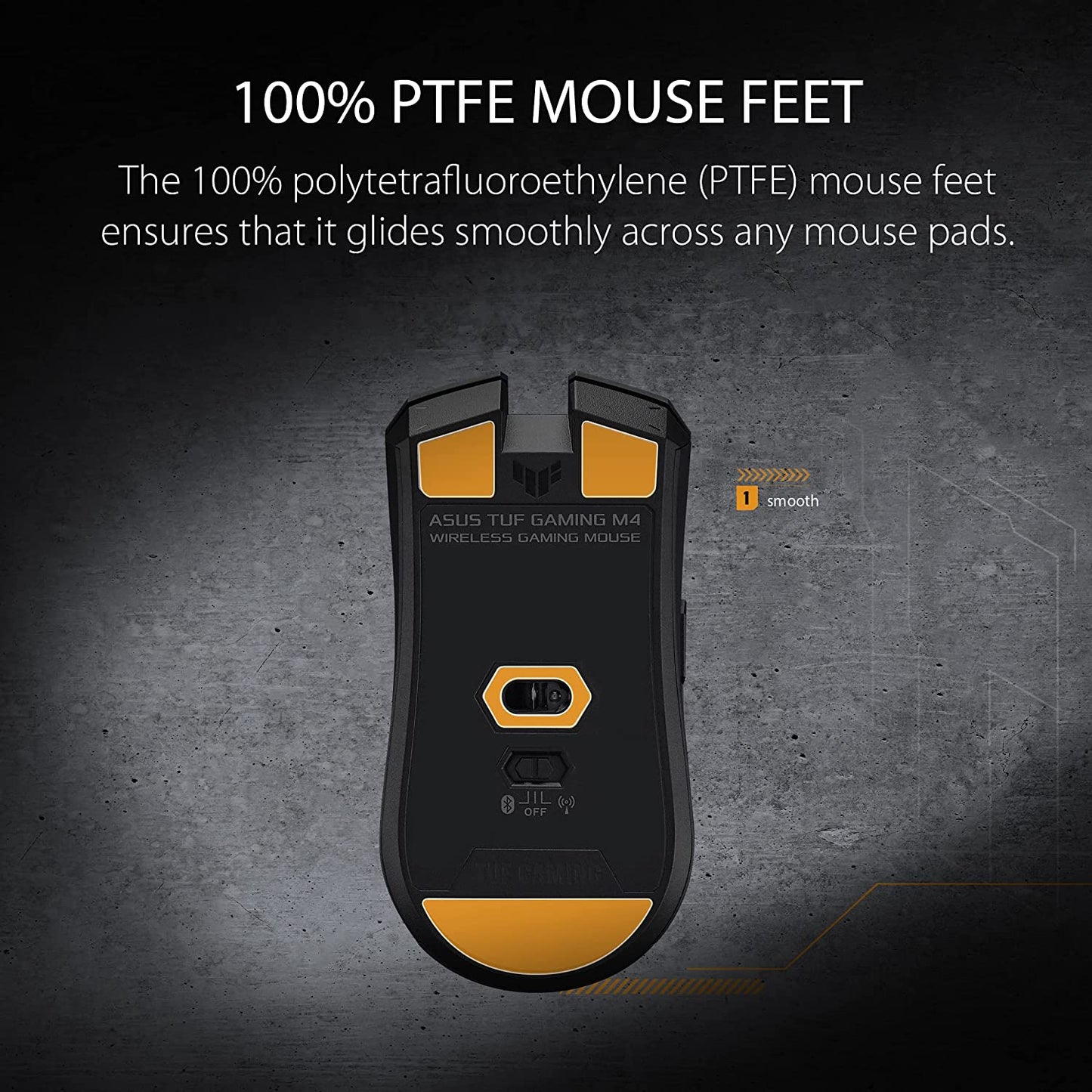 ASUS TUF M4 Gaming Wireless Gaming Mouse | Dual Wireless Modes - Bluetooth/RF 2.4 GHz, 12K DPI Optical Sensor, 6 Programmable Buttons