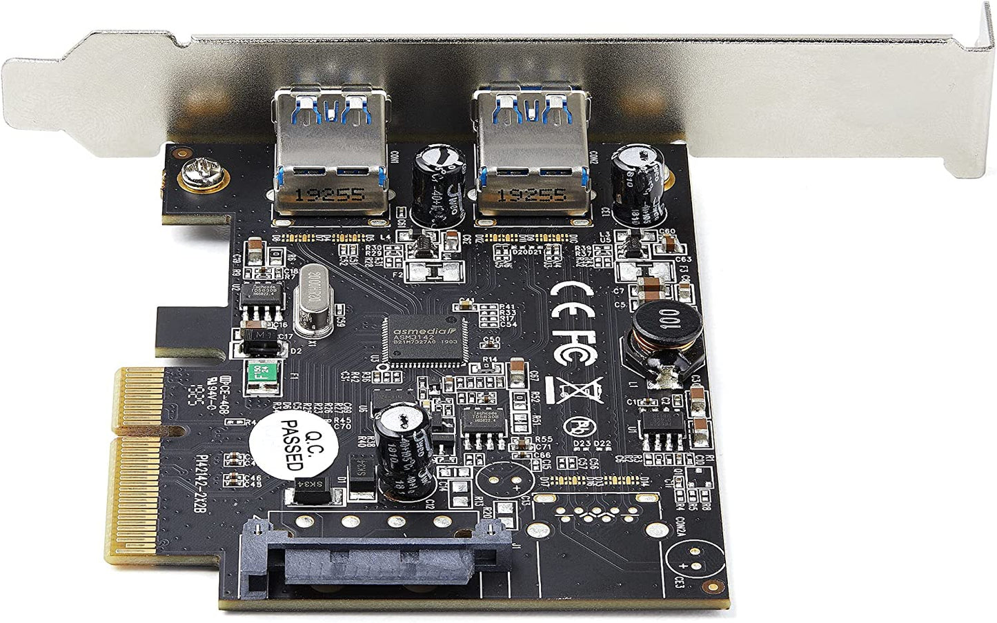 Startech 2-Port USB PCIe Card with 10Gbps/Port - USB 3.1/3.2 Gen 2 Type-A PCI Express 3.0 x2 Host Controller Expansion Card - Add-On Adapter Card - Full/Low Profile - Windows & Linux (PEXUSB312A3)
