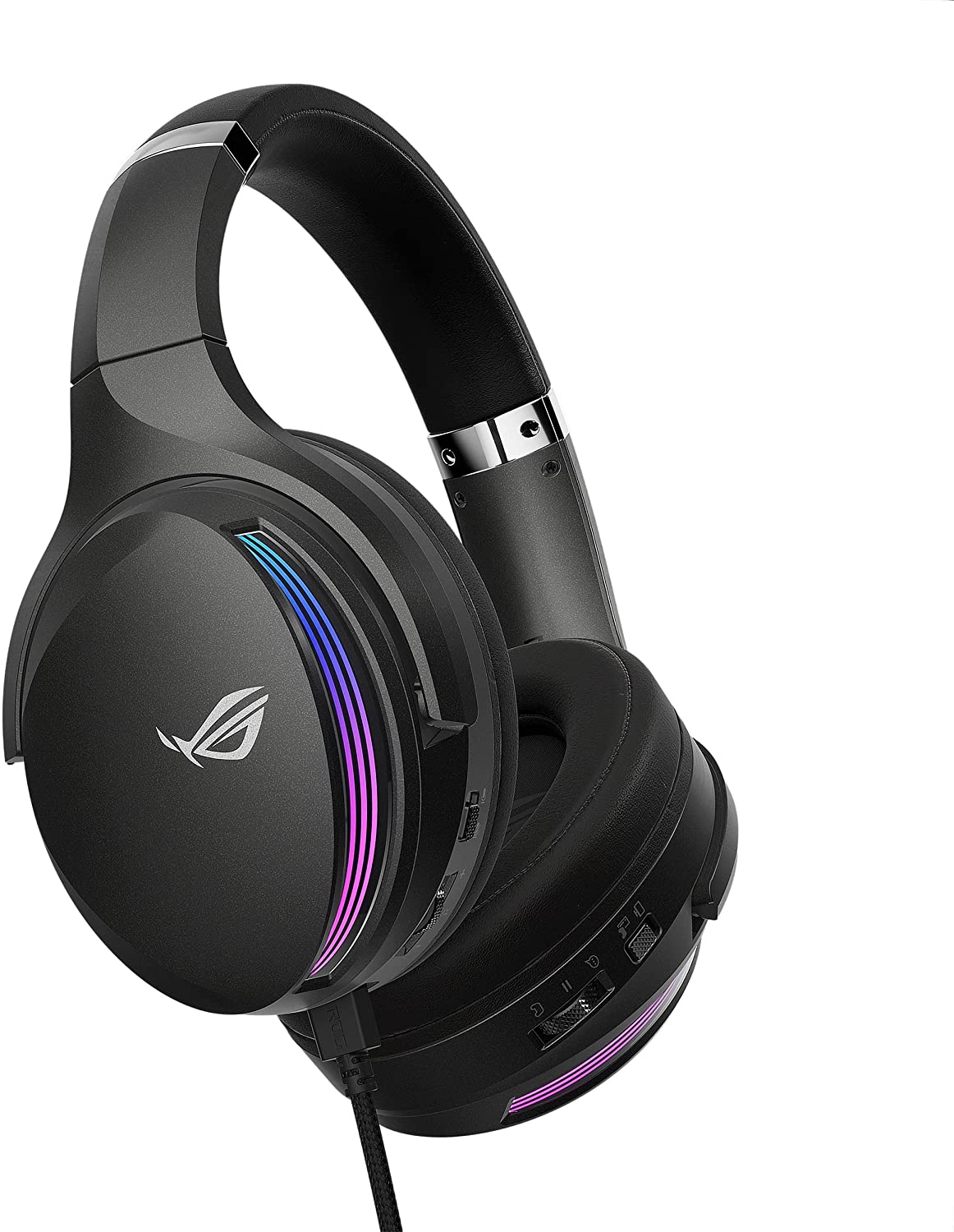 ASUS ROG Fusion II 500 Gaming Headset - AI Beamforming Mic, Noise-canceling AI Mic, 7.1 Surround Sound, Hi-Res ESS 9280 Quad DAC, Game Chat, 3.5mm, USB-C