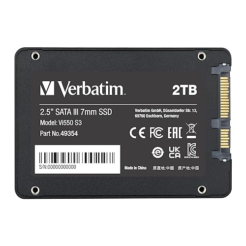 Verbatim 2TB Vi550 2.5" Internal Solid State Drive SSD SATA III Interface with 3D NAND Technology