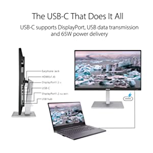 ASUS ProArt Display 27" Monitor PA278CV - WQHD (2560 x 1440), IPS, 100% sRGB, 100% Rec. 709, ?E < 2, Calman Verified, USB Hub, USB-C, DisplayPort Daisy-chaining, HDMI, Eye Care, Height Adjustable
