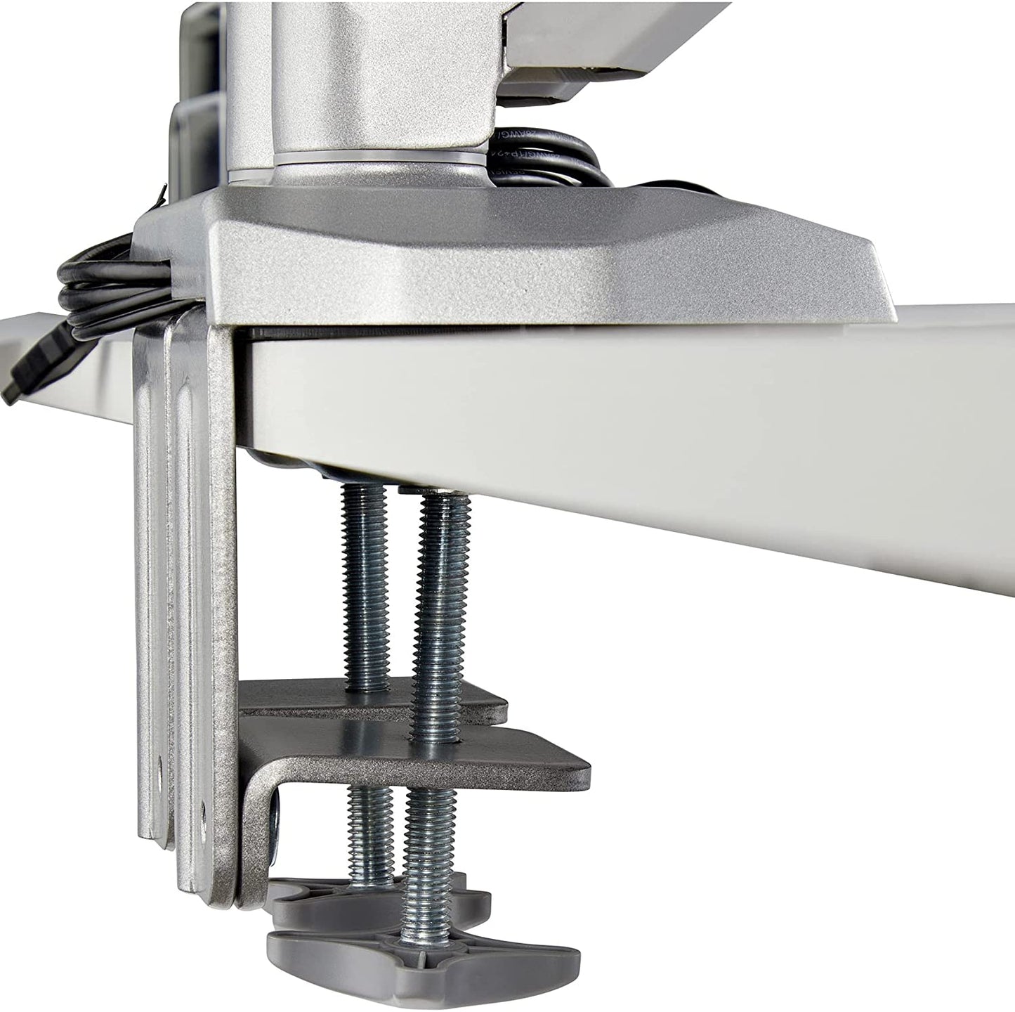 StarTech.com Desk Mount Dual Monitor Arm with USB & Audio - Desk Clamp VESA Mount for up to 32 inch Displays - 2X USB, 2X 3.5mm Audio - Ergonomic Full Motion Dual Monitor Arm - Silver (ARMSLIMDUOS)