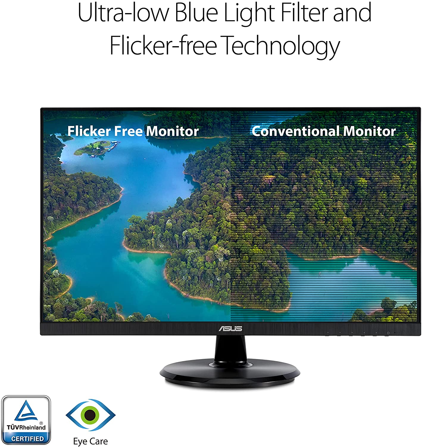 ASUS 23.8” 1080P Monitor (VA24DCP) - Full HD, IPS, 75Hz, USB-C 65W Power Delivery, Speakers, Adaptive-Sync/FreeSync, Low Blue Light, Flicker Free, VESA Mountable, Frameless, HDMI 23.8" IPS USB-C Power Delivery