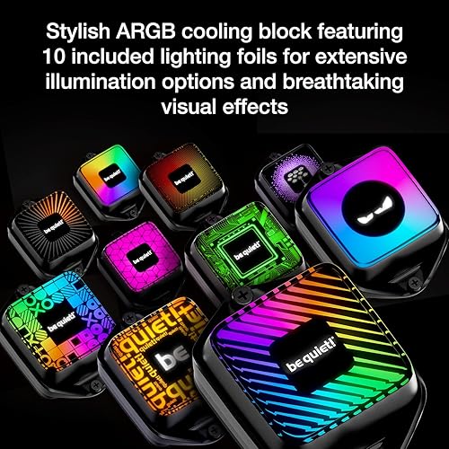 be quiet! Pure Loop 3 LX 240 mm, All-in-One Water Cooling, 2 Light Wings LX 120 mm PWM High-Speed Fans, ARGB Cooling Block Featuring 10 Included Lighting foils, Very high Cooling Performance 240mm LX Pure Loop 3