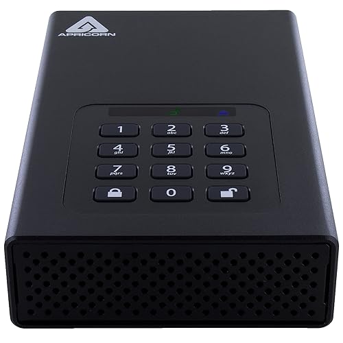 Apricorn Aegis Padlock 12 TB DT 256-bit Encrypted USB 3.0 Hard Drive (ADT-3PL256-12TB)