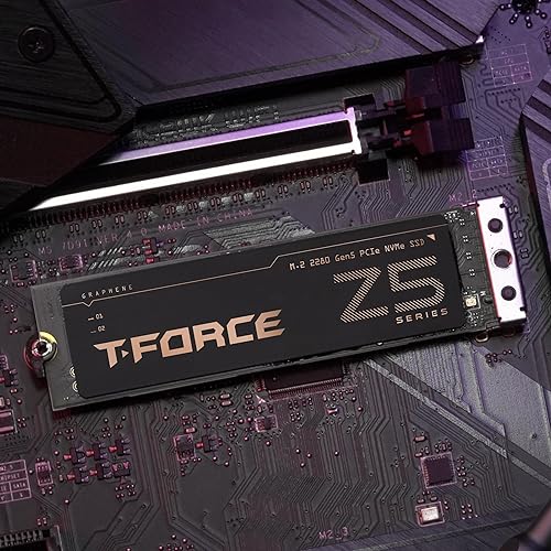 TEAMGROUP T-FORCE Z540 1TB DRAM SLC Cache 3D TLC NAND NVMe Phison E26 PCIe Gen5x4 M.2 2280 Gaming SSD with Ultra-Thin Graphene Heat Spreader Read/Write 11700/9500 MB/s TM8FF1001T0C129 1TB Gen5 Z540