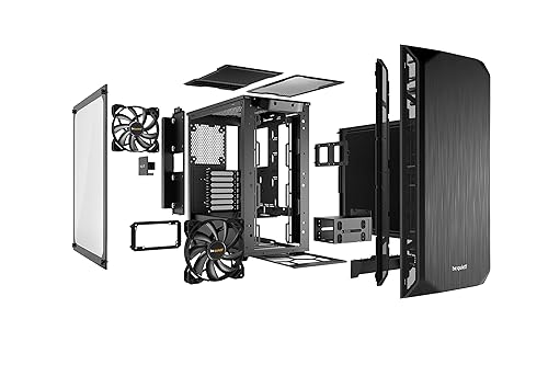 be quiet! Pure Base 500 ATX Midi Tower PC Case | Tempered Glass Window | Two Pre-Installed Low Noise Cooling Fans | Black | BGW34 Black BGW34