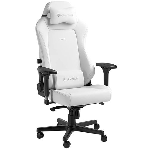 Noblechairs Hero Gaming Chair - Office Chair - Desk Chair - Pu Leather - 150kg - 125 Degree Reclinable - 4d Armrests - Lumbar Support - Racing Seat Design - White Edition
