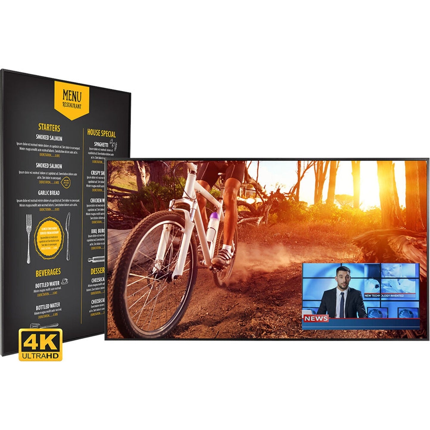 Planar Urp55 55" 4k Uhd E-led Backlight Digital Signage Display - 500 Nit Brightness - Landscape Or Portrait Mode - 24x7 Operations