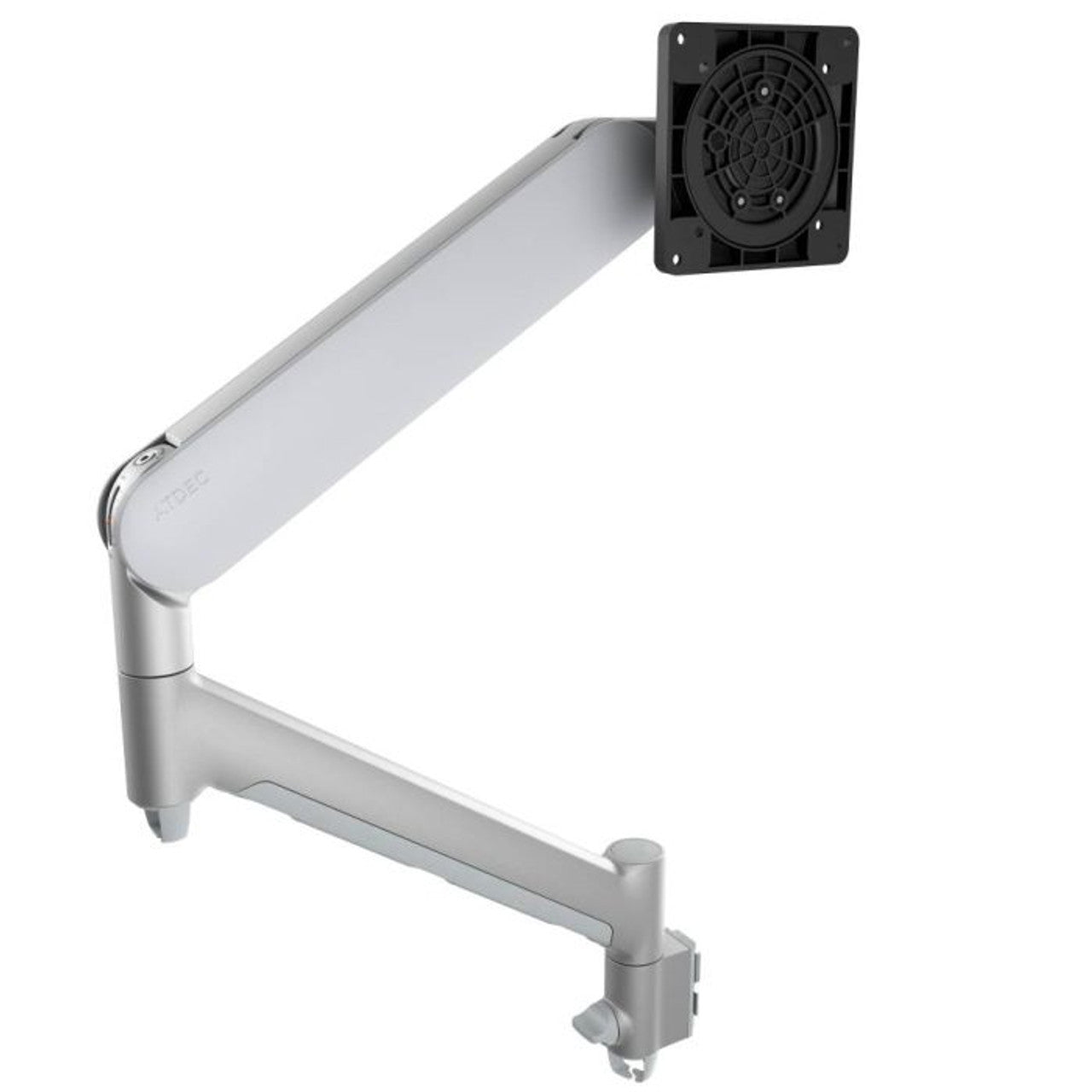 Atdec Mounting Arm for Monitor, Curved Screen Display - Silver - Horizontal/Vertical - 35" Screen Support - 17.64 lb Load Capacity - 75 x 75, 100 x 100 - VESA Mount Compatible - Aluminum, Steel