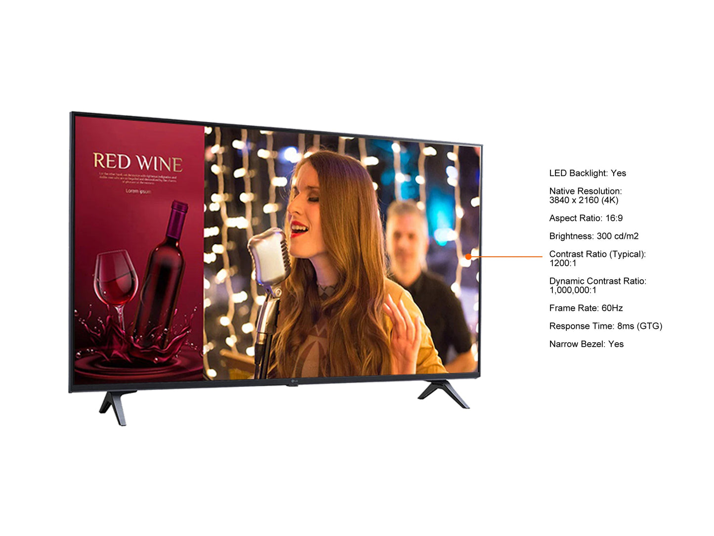 LG 43UR340C9UD 43 UR340C Series UHD Commercial TV with Management Software, Scheduler and Certified Crestron Connected