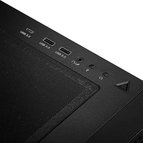 XPG STARKER AIR C Mid-Tower ATX PC Case with Front Mesh Panel - ARGB Light Effect - Cable Management - Black(STARKERAIRC BK C TW) Mesh Front + Type C Black