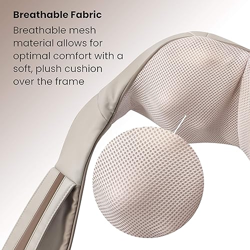 Homedics Neck Massager, Heated Shiatsu Neck, Shoulder and Back Massager with 3 Speeds, Changes of Direction, and Convenient Straps - Portable Relief for Neck, Shoulders, Back, & Legs
