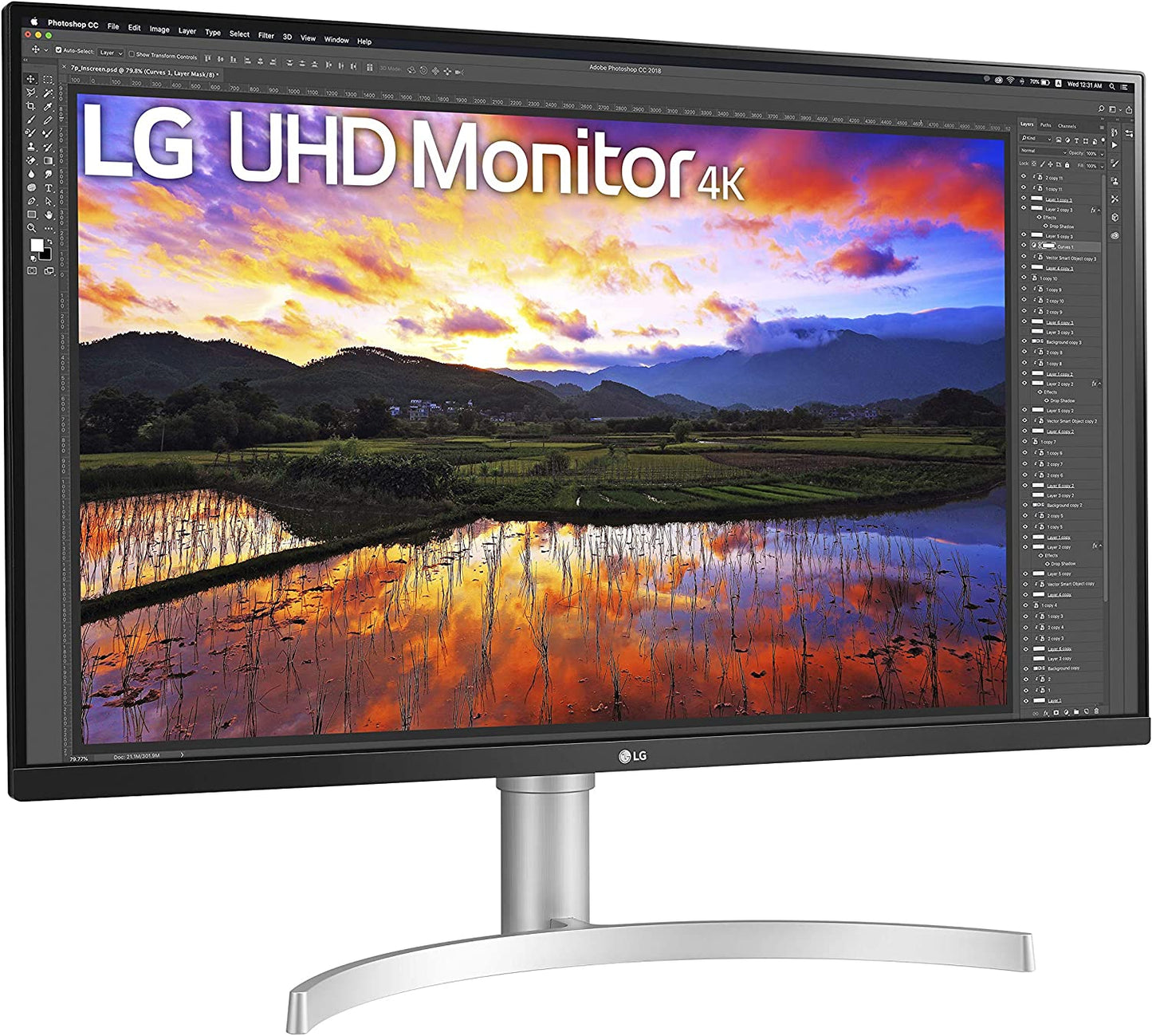 LG 32UN650-W 31.5 Inch UHD (3840 x 2160) IPS Ultrafine Display with HDR10 Compatibility, DCI-P3 95% Color Gamut, AMD FreeSync, and 3-Side Virtually Borderless Height Adjustable Stand, Silve/White