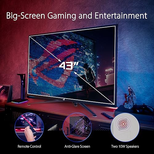 ASUS ROG Strix 43” 4K HDR DSC Gaming Monitor (XG43UQ) - UHD (3840 x 2160), 144Hz, 1ms, HDMI 2.1, Extreme Low Motion Blur Sync, FreeSync™ Premium Pro, DisplayHDR1000, DCI-P3 90%, DisplayPort, USB , WHITE