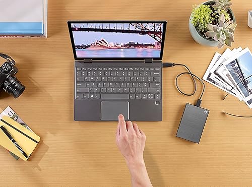 Seagate One Touch, 2 TB, Portable External Hard Drive, Password-Activated Hardware Encryption, PC, Notebook & Mac, USB 3.0, Space Gray, (STKY2000404) Space Grey 2TB Portable - Business