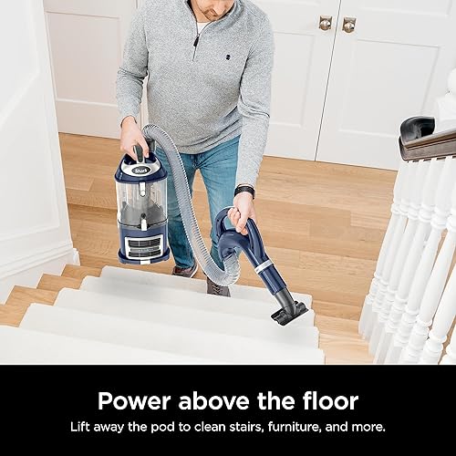 Shark NV380C Navigator Lift-Away Deluxe Upright Vacuum with Large Dust Cup, Swivel Steering, Upholstery Tool & Crevice Tool, Blue (Canadian Version)