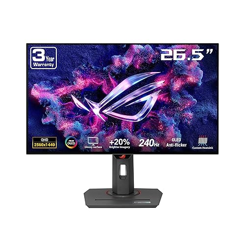Asus ROG Strix XG27AQDMG 27" Class WQHD Gaming OLED Monitor - 16:9 - Glossy - 26.5" Viewable - WOLED - 2560 x 1440 - 1073.7 Million Colors (10-bit) - FreeSync Premium/G-sync Compatible - 1300 Nit - 30 µs - HDMI - DisplayPort - USB Hub