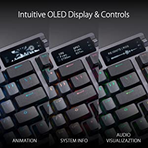 ASUS ROG Azoth 75% Wireless DIY Custom Gaming Keyboard, OLED Display, Gasket-Mount, Three-Layer Dampening, Hot-Swappable Pre-lubed ROG NX Brown Switches & Keyboard Stabilizers, ABS Keycaps, RGB-Black