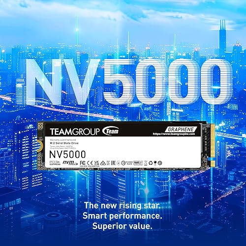TEAMGROUP NV5000 2TB SLC Cache NVMe PCIe Gen4x4 M.2 2280 Laptop, Desktop SSD Read/Write Speed up to 5000 / 3000MB/s TM8FGM002T0C101
