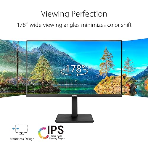 ASUS 27” 4K Business Monitor (VA27UQSB) - UHD (3840 x 2160), IPS, Frameless, HDR10, DisplayPort, Dual HDMI, Speakers, Eye Care, Ergonomic, pivot, swivel, height adjustable, DisplayWidget, 3yr warranty
