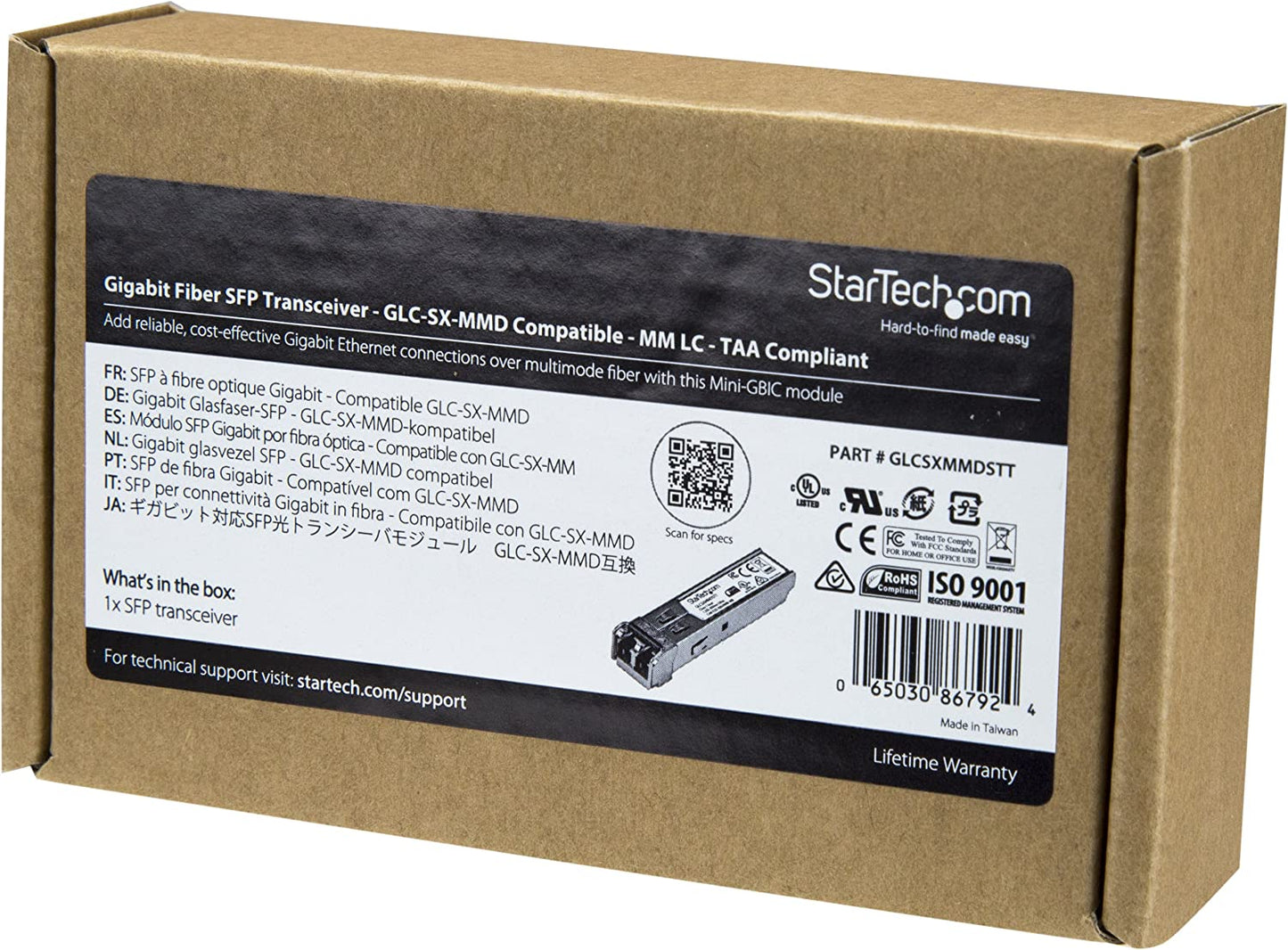 StarTech.com Cisco GLC-SX-MMD Compatible SFP Module - 1000BASE-SX - 1GbE Multimode Fiber MMF Optic Transceiver - LC 550m - 850nm - DDM Cisco Firepower, ASR920, IE2000 (GLCSXMMDSTT) GLC-SX-MMD (TAA) Single