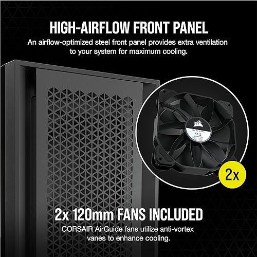 Corsair 5000D Airflow Tempered Glass Mid-Tower ATX PC Case - Black