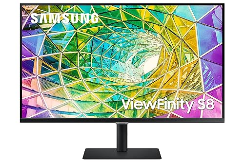 SAMSUNG ViewFinity S8 27-Inch Series 4K UHD High Resolution Monitor, IPS Panel, 60Hz, Thunderbolt 4, HDR 10+, Built-in Speakers, Height Adjustable Stand, (LS27B800TGNXGO), 2022